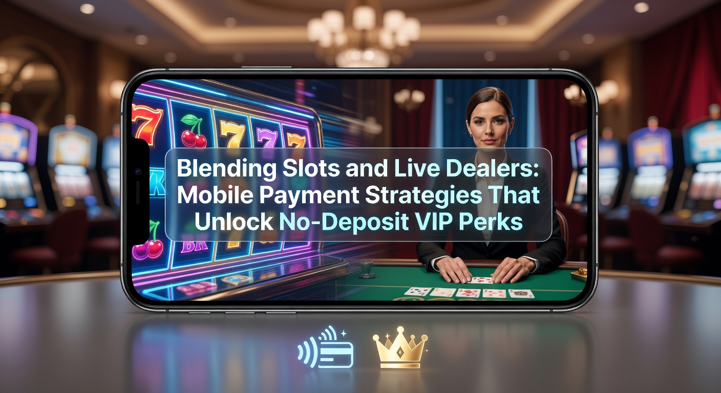 Mobile casino screen blending vibrant slot reels with a live dealer blackjack table, highlighting hybrid gaming interfaces