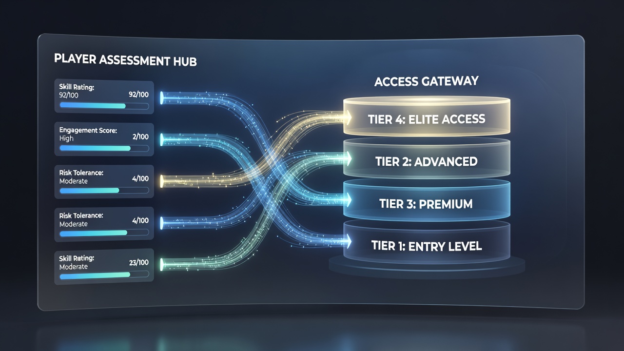 Analytics dashboard illustrating player segmentation and tier elevation criteria in casino applications