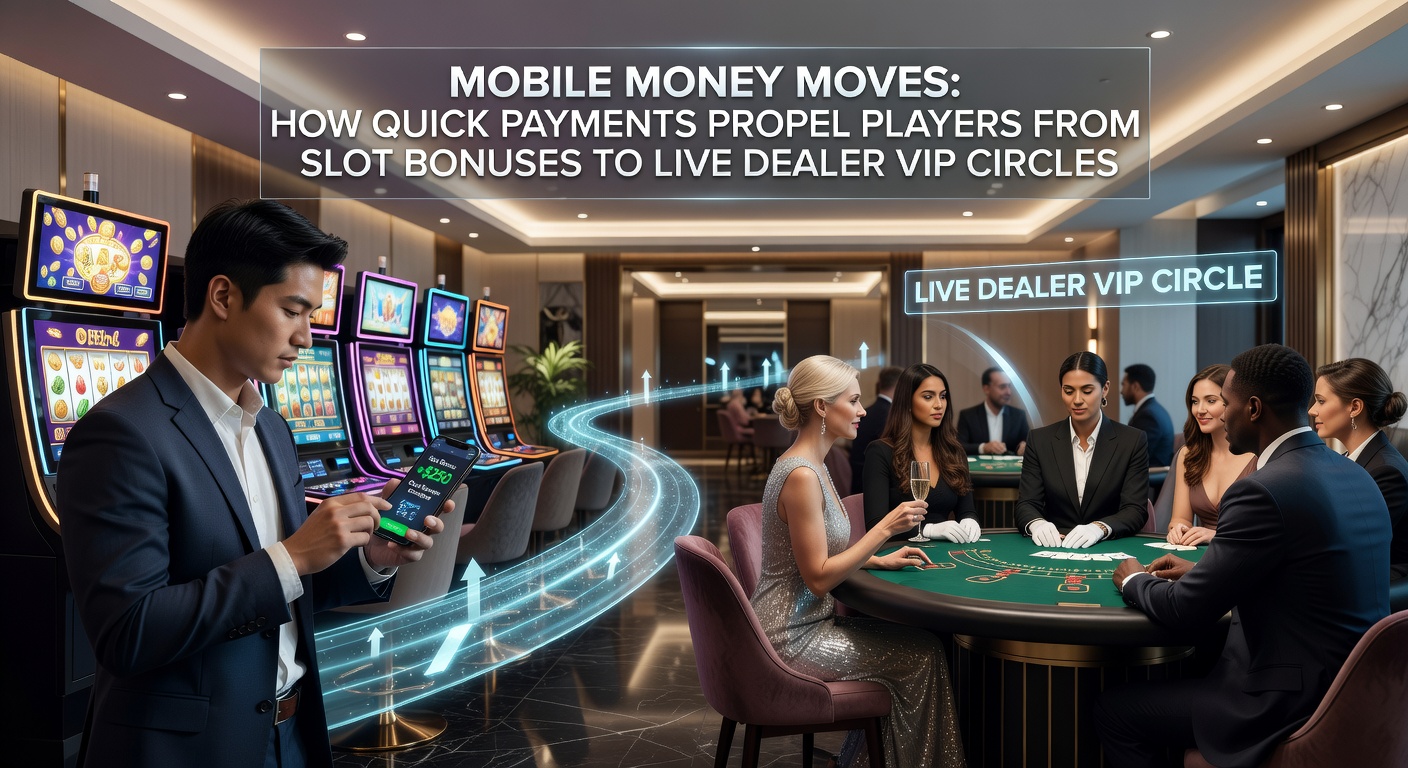 Live dealer blackjack table on mobile screen, overlaid with VIP badge and instant payment icons