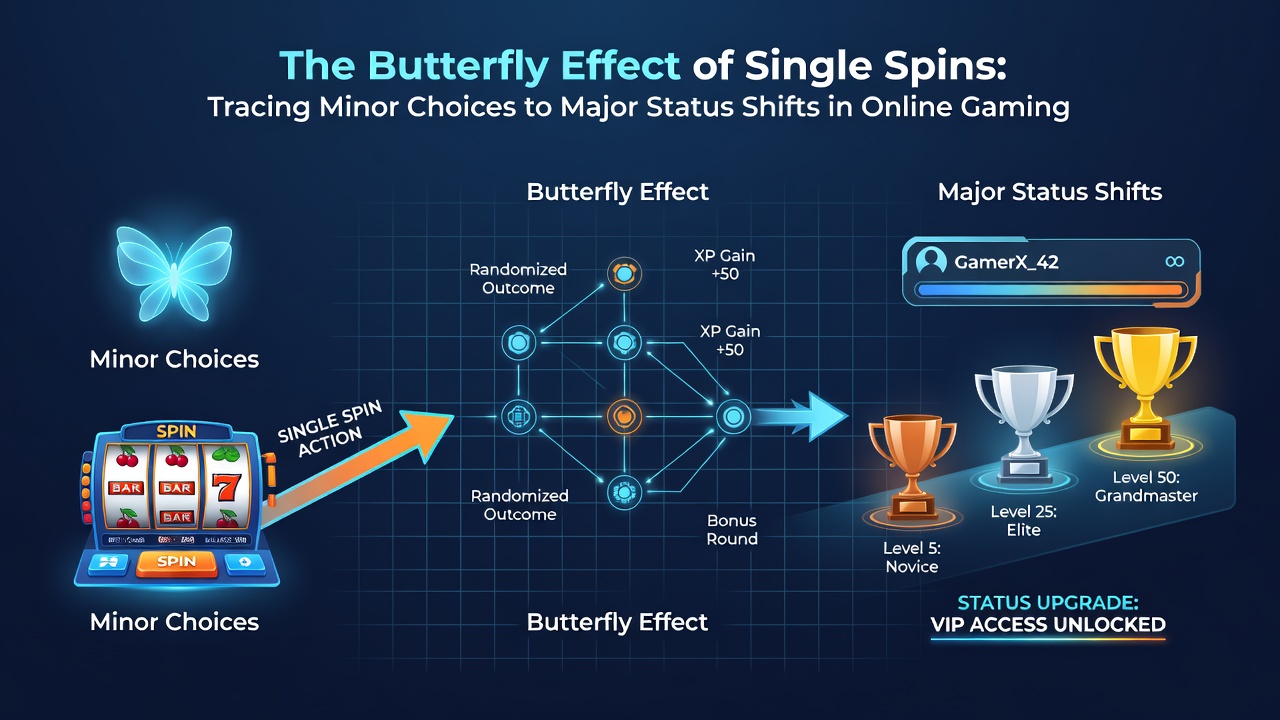 Diagram depicting data flows from individual gaming decisions to major loyalty program advancements and status upgrades